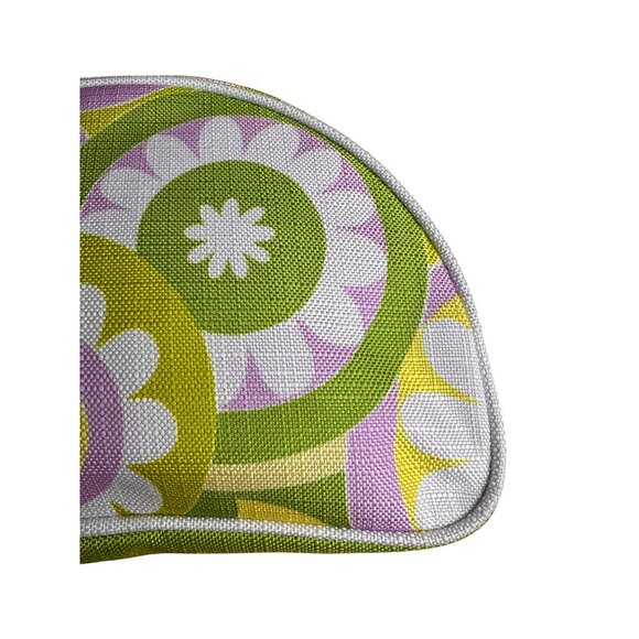 Clinique Floral Cosmetic Bag With Green & Purple Retro Print - Picture 5 of 16